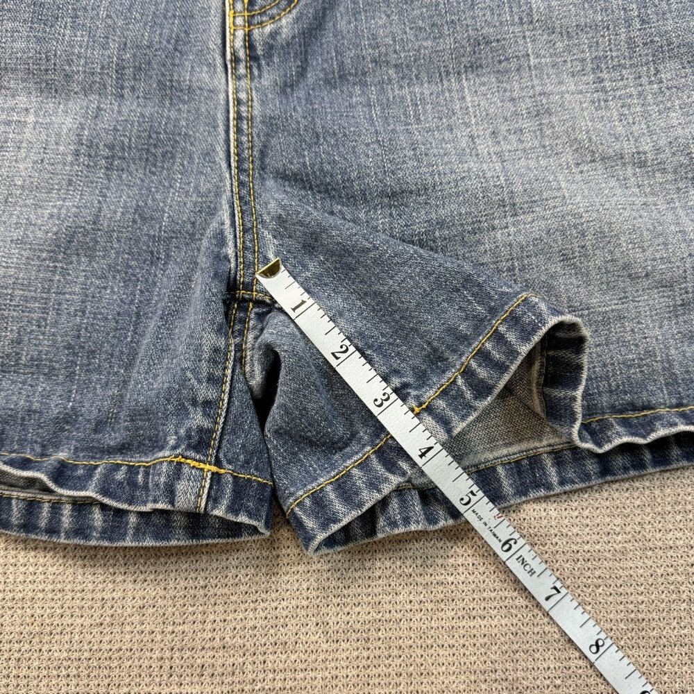Tommy Hilfiger Womens Shorts Blue Denim Cotton Medium Wash Slash Pocket Size 12 - Picture 10 of 12
